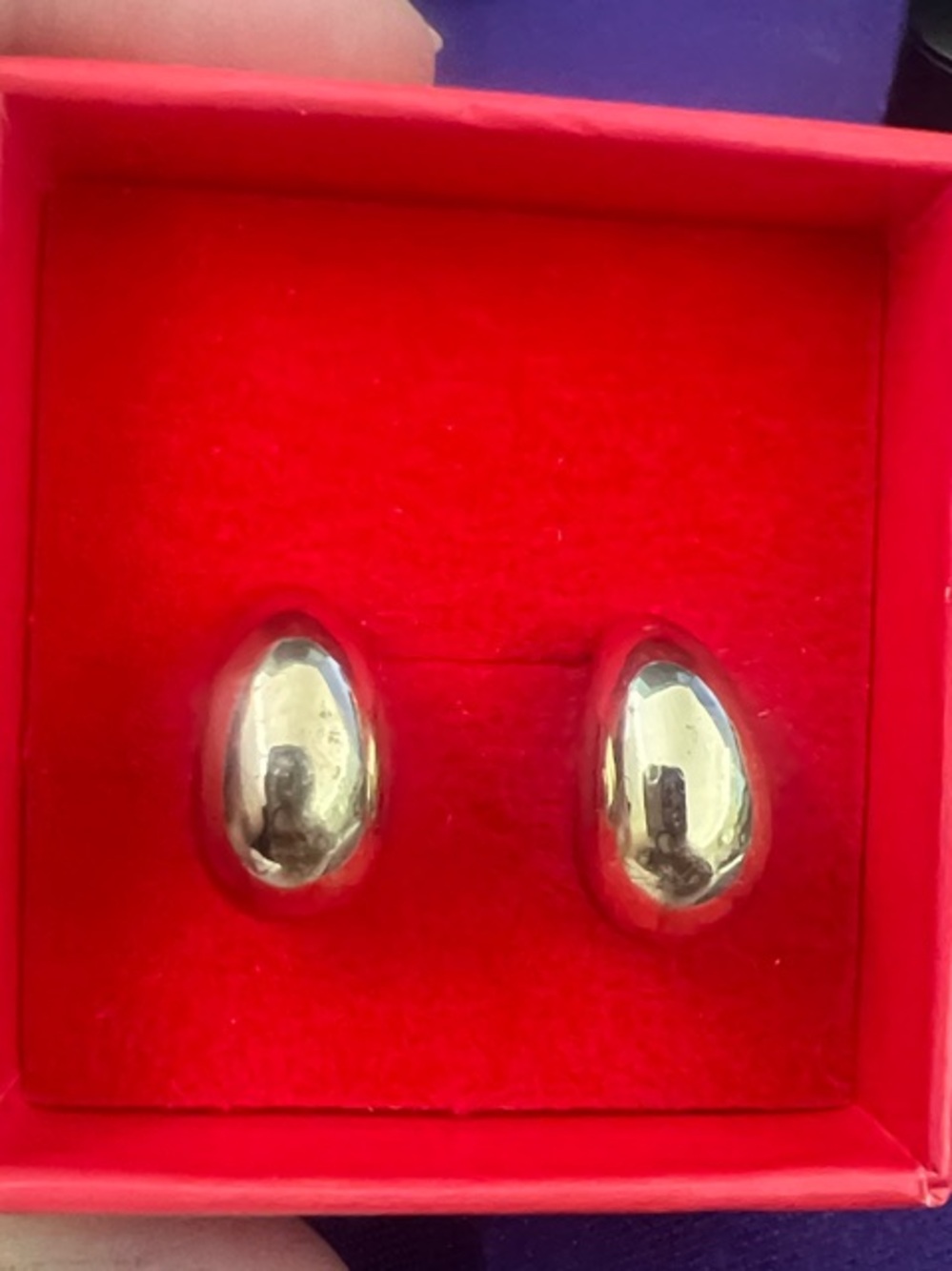 Gold Oval Dome Stud Earrings - Women Jewelry
